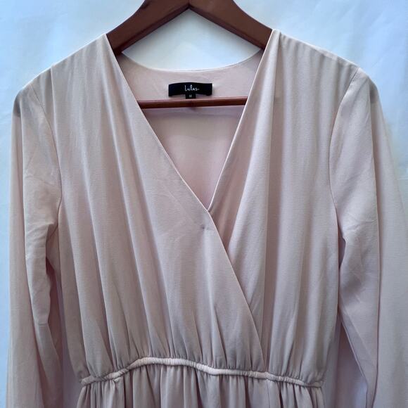 Lulus Wondrous Water Lilies Blush Pink Maxi Bridesmaid Dress Women's Size M - Picture 4 of 8